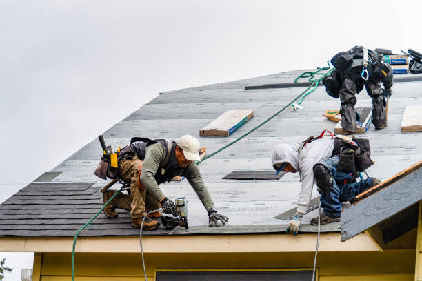 Professional Gutter Installation technician working in Jeddo, MI